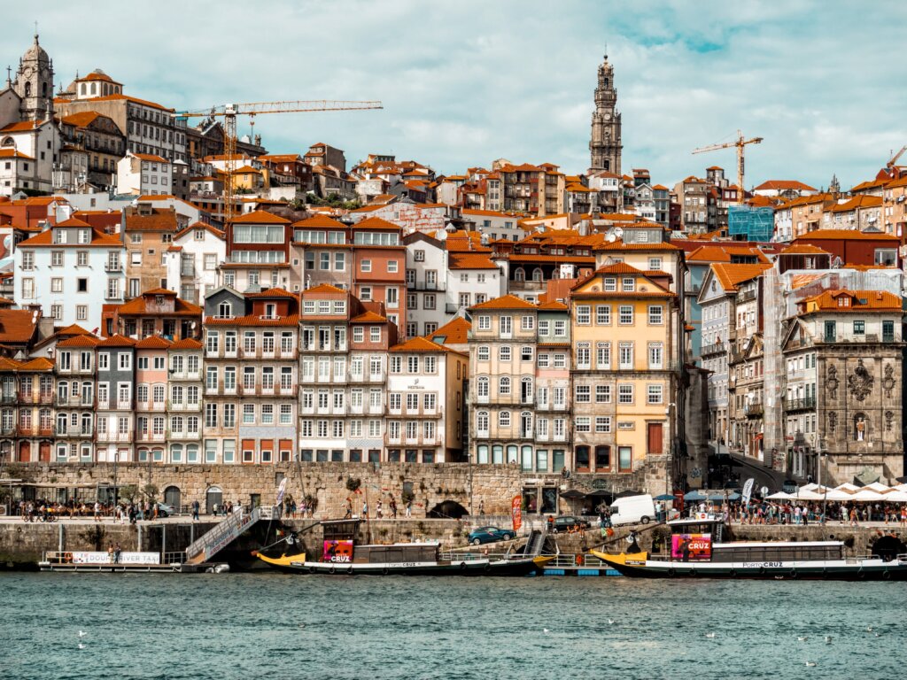 The city scape of Porto Portugal on a summer's day.